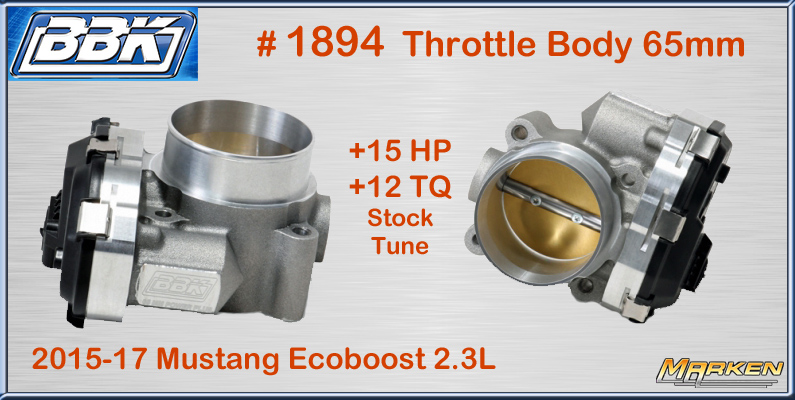 BBK 65mm Throttle Body Upgrade for the 2015 plus Mustang 2.3L Ecoboost Part  1894