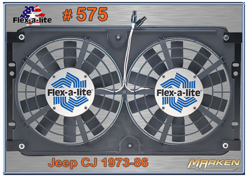 Flex-a-lite 575 73-86 Jeep CJ Dual Electric Fan 