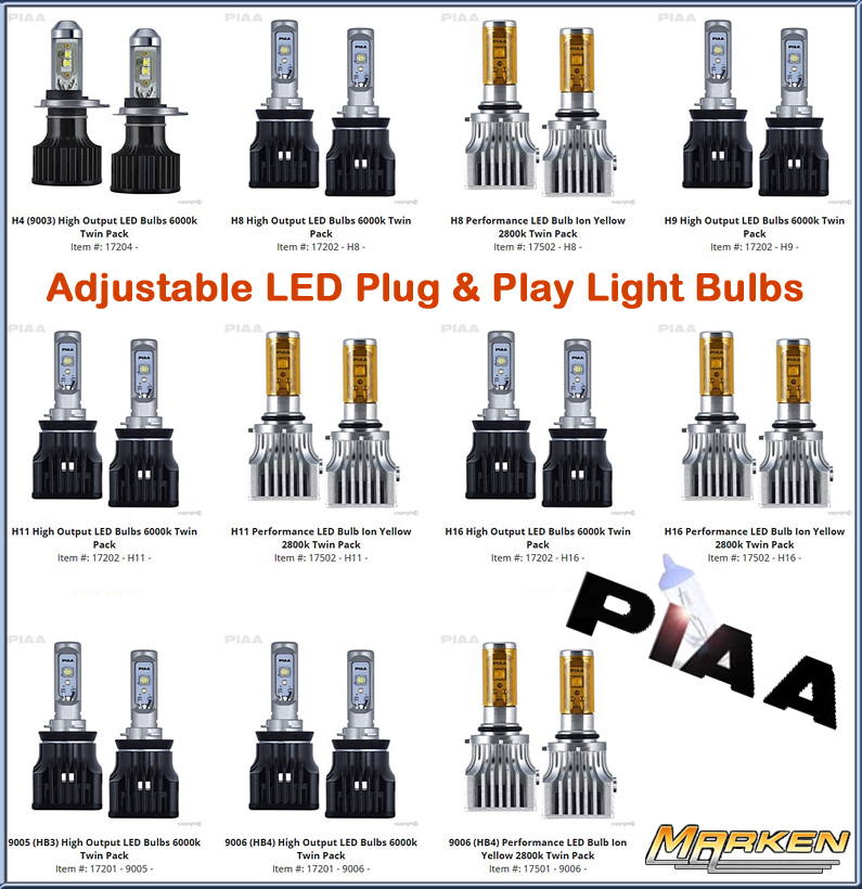 PIAA  9006 (HB4) Performance LED Bulb Ion Yellow 2800k Twin Pack