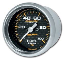 Auto Meter - Carbon Fiber Electric Fuel Pressure Gauge - Auto Meter 4761 UPC: 046074047619 - Image 1