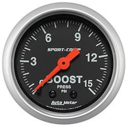Auto Meter - Sport-Comp Mechanical Boost Gauge - Auto Meter 3302 UPC: 046074033025 - Image 1