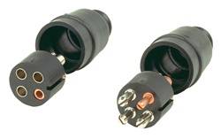 Hopkins Towing Solution - 4-Pole In-Line Connector Set - Hopkins Towing Solution 11147955 UPC: 079976479554 - Image 1