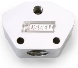 Russell - Fuel Block Billet Y Block w/AN Port - Russell 650421 UPC: 087133912790 - Image 1
