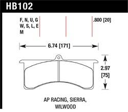 Hawk Performance - Disc Brake Pad - Hawk Performance HB102S.800 UPC: 840653070155 - Image 1