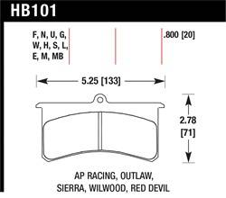 Hawk Performance - Disc Brake Pad - Hawk Performance HB101M.800 UPC: 840653070063 - Image 1