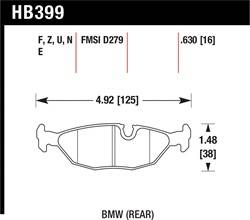Hawk Performance - Disc Brake Pad - Hawk Performance HB399U.630 UPC: 840653075013 - Image 1
