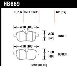 Hawk Performance - Disc Brake Pad - Hawk Performance HB669F.671 UPC: 840653063096 - Image 1