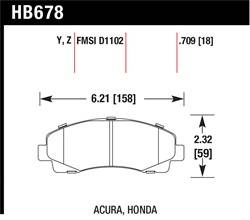 Hawk Performance - Disc Brake Pad - Hawk Performance HB678Y.709 UPC: 840653062648 - Image 1