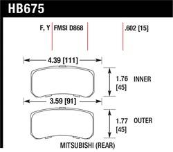 Hawk Performance - Disc Brake Pad - Hawk Performance HB675F.602 UPC: 840653062594 - Image 1