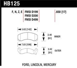 Hawk Performance - Disc Brake Pad - Hawk Performance HB125F.650 UPC: 840653010328 - Image 1