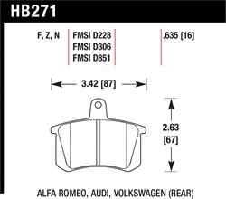 Hawk Performance - Disc Brake Pad - Hawk Performance HB271Z.635 UPC: 840653050393 - Image 1