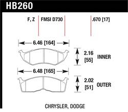 Hawk Performance - Disc Brake Pad - Hawk Performance HB260F.670 UPC: 840653011783 - Image 1