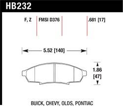 Hawk Performance - Disc Brake Pad - Hawk Performance HB232F.681 UPC: 840653011516 - Image 1