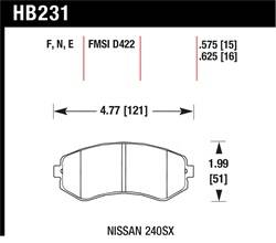 Hawk Performance - Disc Brake Pad - Hawk Performance HB231F.625 UPC: 840653011509 - Image 1