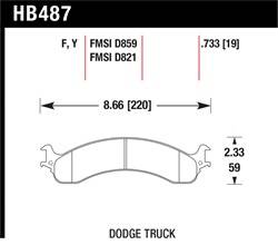 Hawk Performance - Disc Brake Pad - Hawk Performance HB487F.733 UPC: 840653014333 - Image 1