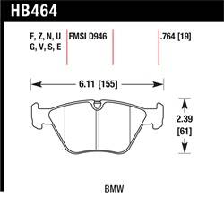 Hawk Performance - Disc Brake Pad - Hawk Performance HB464F.764 UPC: 840653014142 - Image 1