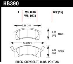 Hawk Performance - Disc Brake Pad - Hawk Performance HB390F.602 UPC: 840653013237 - Image 1