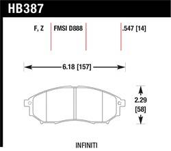 Hawk Performance - Disc Brake Pad - Hawk Performance HB387F.547 UPC: 840653013206 - Image 1