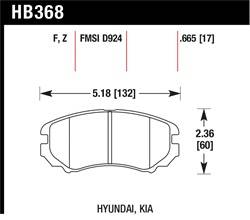 Hawk Performance - Disc Brake Pad - Hawk Performance HB368F.665 UPC: 840653013022 - Image 1