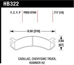Hawk Performance - Disc Brake Pad - Hawk Performance HB322Y.717 UPC: 840653060354 - Image 1