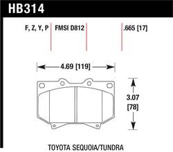 Hawk Performance - Disc Brake Pad - Hawk Performance HB314F.665 UPC: 840653012414 - Image 1