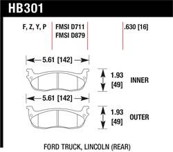 Hawk Performance - Disc Brake Pad - Hawk Performance HB301Y.630 UPC: 840653060170 - Image 1