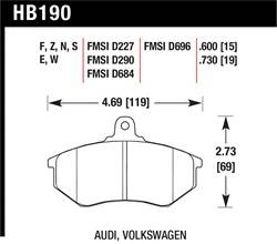 Hawk Performance - Disc Brake Pad - Hawk Performance HB190F.730 UPC: 840653011042 - Image 1