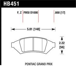 Hawk Performance - Disc Brake Pad - Hawk Performance HB451F.668 UPC: 840653014012 - Image 1