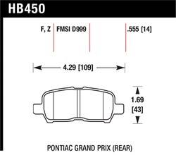 Hawk Performance - Disc Brake Pad - Hawk Performance HB450F.555 UPC: 840653014005 - Image 1