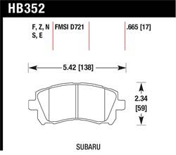 Hawk Performance - Disc Brake Pad - Hawk Performance HB352F.665 UPC: 840653012841 - Image 1