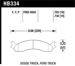 Hawk Performance - Disc Brake Pad - Hawk Performance HB334Y.736 UPC: 840653060415 - Image 1