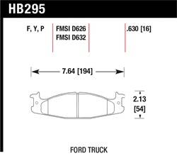 Hawk Performance - Disc Brake Pad - Hawk Performance HB295Y.630 UPC: 840653060125 - Image 1