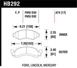 Hawk Performance - Disc Brake Pad - Hawk Performance HB292P.674 UPC: 840653040363 - Image 1