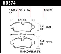 Hawk Performance - Disc Brake Pad - Hawk Performance HB574N.636 UPC: 840653033358 - Image 1