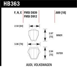 Hawk Performance - Disc Brake Pad - Hawk Performance HB363E.689 UPC: 840653074825 - Image 1