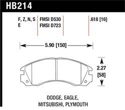 Hawk Performance - Disc Brake Pad - Hawk Performance HB214E.618 UPC: 840653073392 - Image 1
