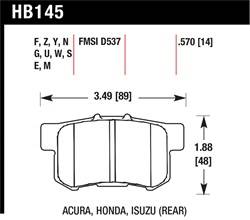 Hawk Performance - Disc Brake Pad - Hawk Performance HB145E.570 UPC: 840653071640 - Image 1