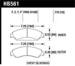 Hawk Performance - Disc Brake Pad - Hawk Performance HB561Z.710 UPC: 840653052366 - Image 1