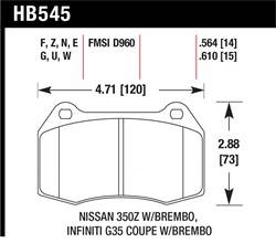 Hawk Performance - Disc Brake Pad - Hawk Performance HB545F.564 UPC: 840653014852 - Image 1