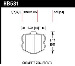 Hawk Performance - Disc Brake Pad - Hawk Performance HB531Z.570 UPC: 840653052168 - Image 1