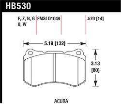 Hawk Performance - Disc Brake Pad - Hawk Performance HB530F.570 UPC: 840653014722 - Image 1