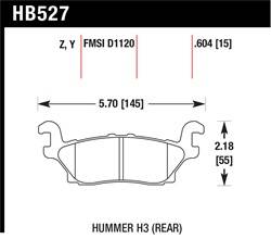 Hawk Performance - Disc Brake Pad - Hawk Performance HB527Z.604 UPC: 840653052144 - Image 1
