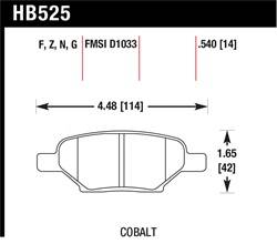 Hawk Performance - Disc Brake Pad - Hawk Performance HB525Z.540 UPC: 840653052120 - Image 1