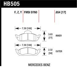 Hawk Performance - Disc Brake Pad - Hawk Performance HB505Z.654 UPC: 840653051994 - Image 1