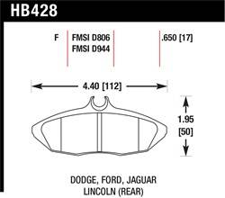 Hawk Performance - Disc Brake Pad - Hawk Performance HB428F.650 UPC: 840653013619 - Image 1