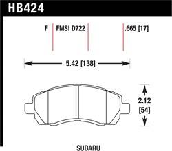 Hawk Performance - Disc Brake Pad - Hawk Performance HB424F.665 UPC: 840653013572 - Image 1