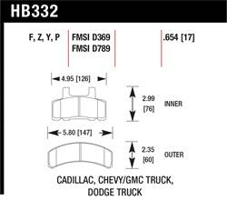 Hawk Performance - Disc Brake Pad - Hawk Performance HB332P.654 UPC: 840653040745 - Image 1