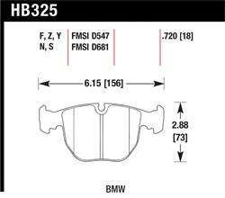 Hawk Performance - Disc Brake Pad - Hawk Performance HB325Z.720 UPC: 840653050676 - Image 1
