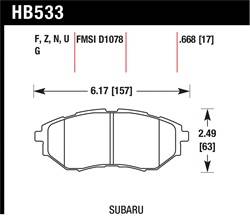 Hawk Performance - Disc Brake Pad - Hawk Performance HB533U.668 UPC: 840653076225 - Image 1