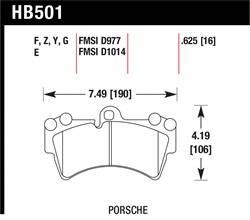Hawk Performance - Disc Brake Pad - Hawk Performance HB501G.625 UPC: 840653075778 - Image 1